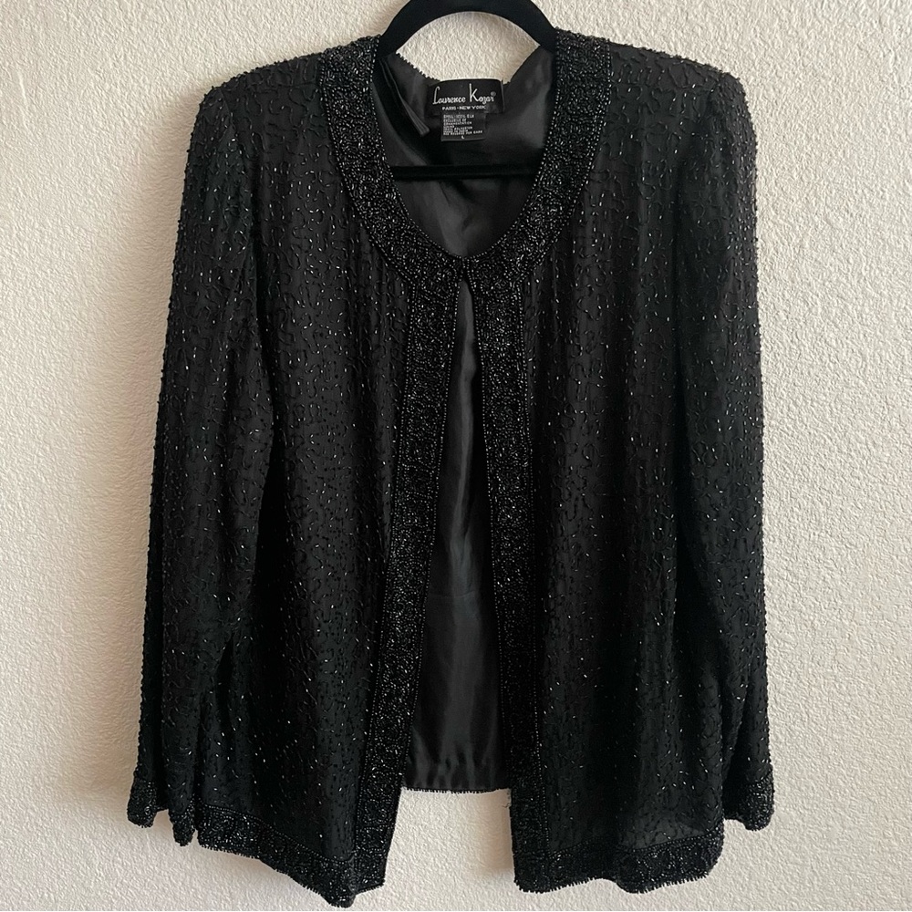 Vintage Lawrence Kazar Women’s Beaded Blazer 100% Silk